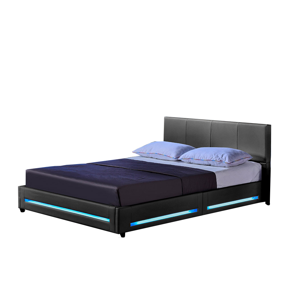 Cama LED ASTEROID cinzento escuro - 140 x 200 cm 2