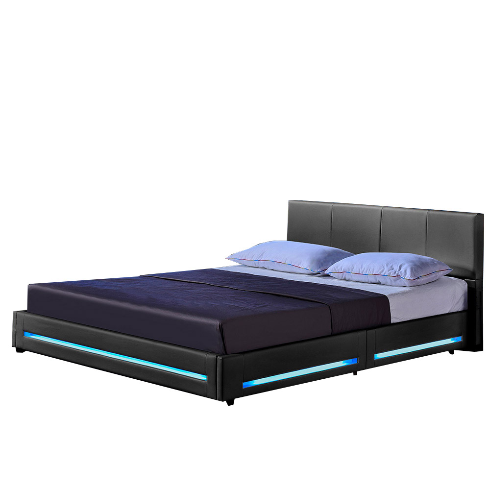 Lit LED ASTEROID gris foncé avec matelas - choix des tailles 2