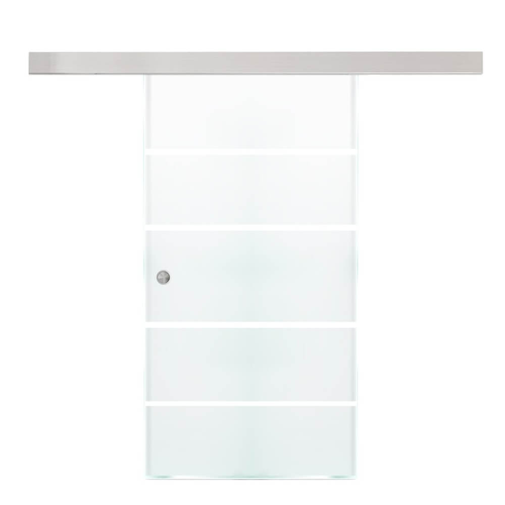 Porta scorrevole in vetro SIRENA – 205 x 90 cm vetro satinato rigato 2