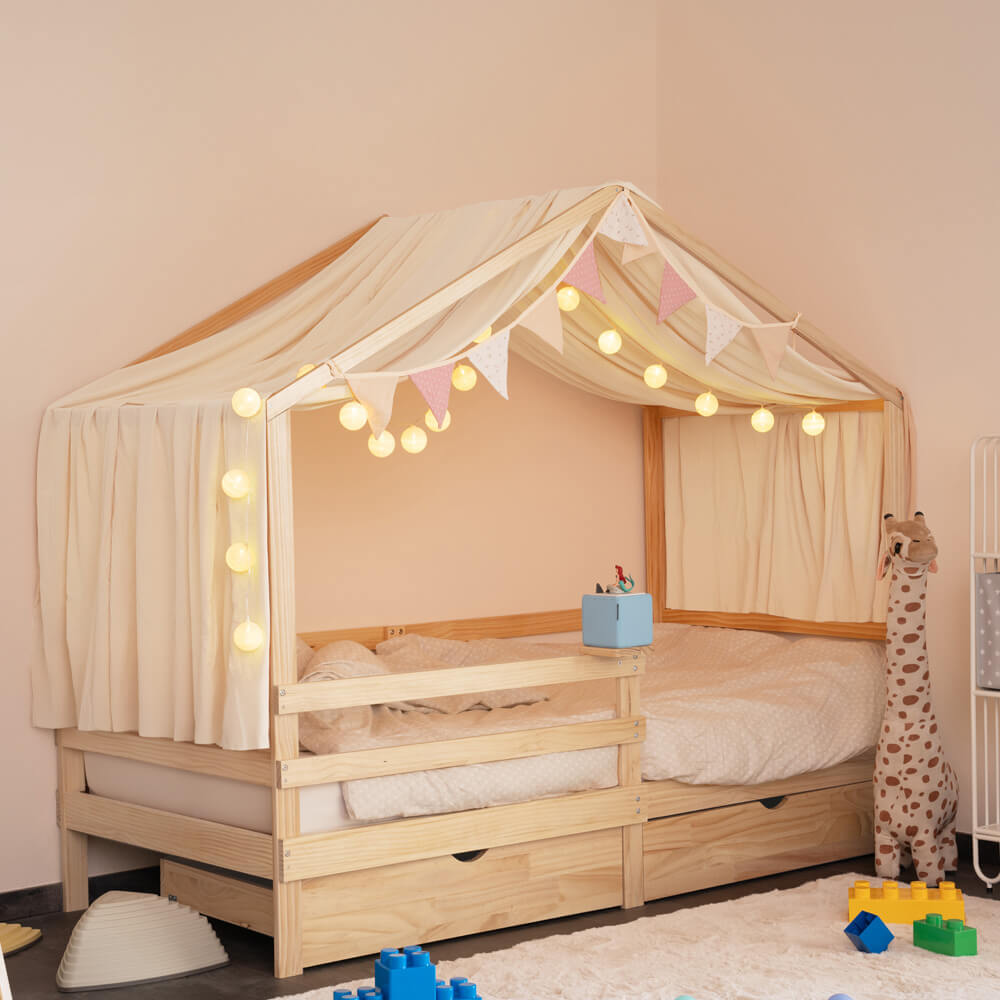 Home Deluxe Cama infantil con cajones WOLKENLAND - 90 x 200 cm Nature 2