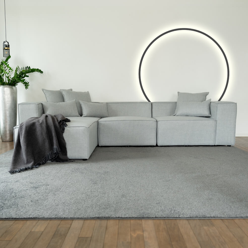 Home Deluxe Muestra de sofá de tela VERONA / Silla para dormir SNOOZE - gris claro