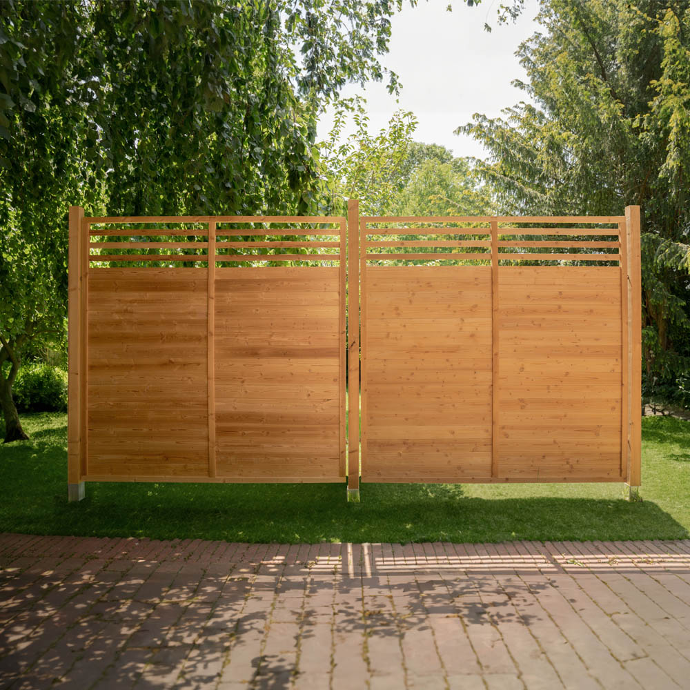 Holzzaun Classic Sichtschutzzaun Lärmschutzzaun Lamellenzaun Windschutz 180x180
