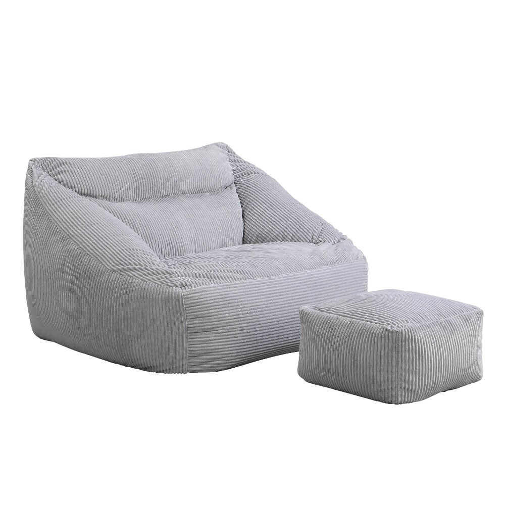 Zitzak met kruk COSY – lichtgrijs 2