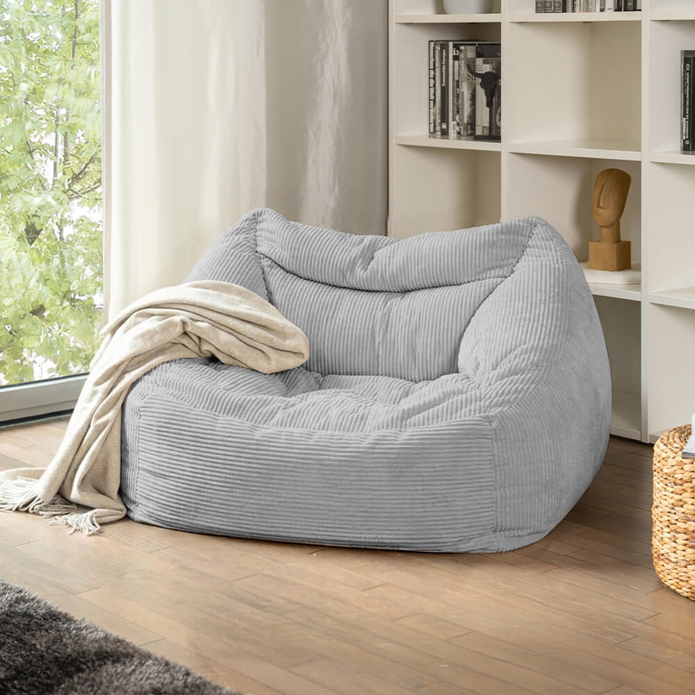 Home Deluxe Sillón COZY beanbag - gris claro