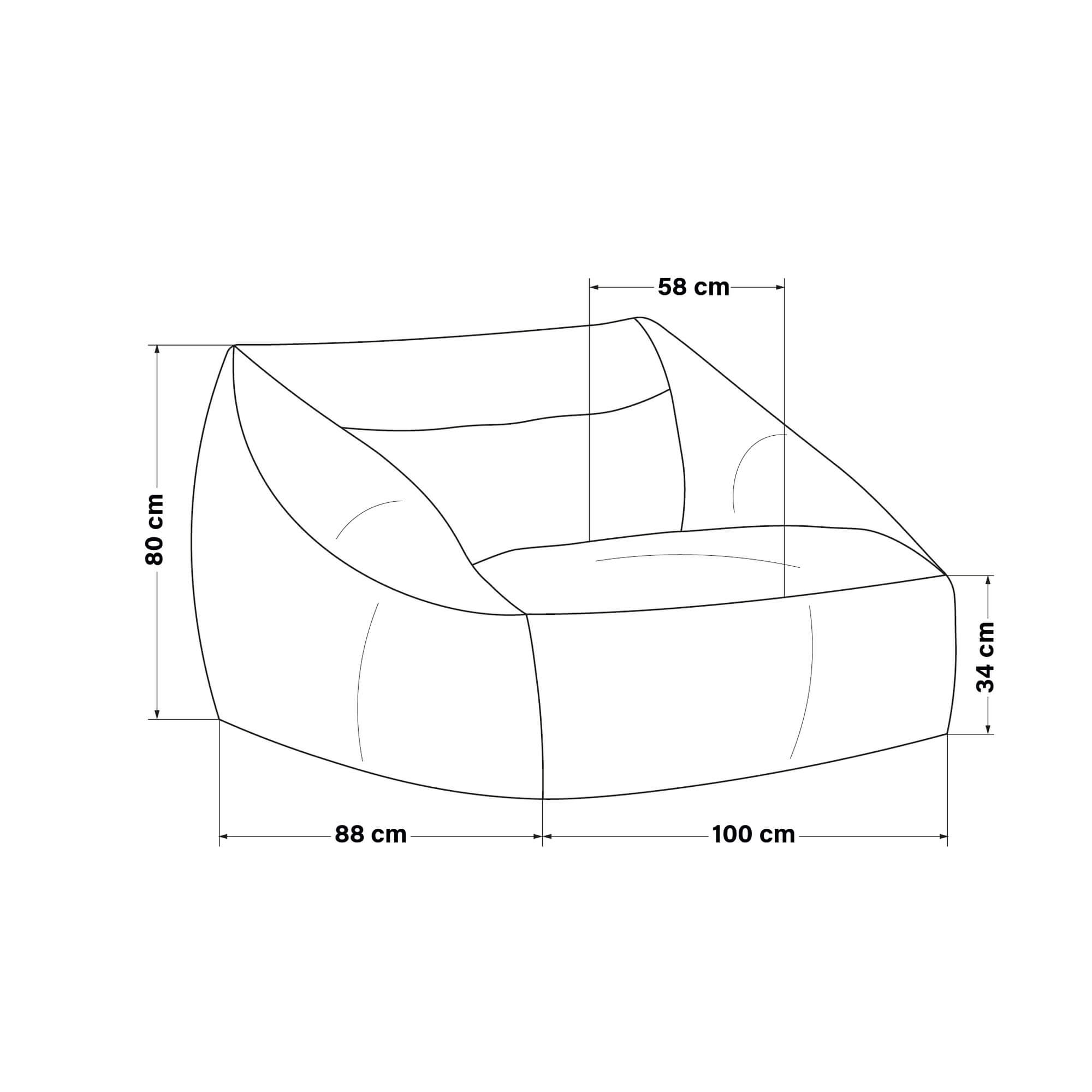 Sitzsack Relaxsessel Samtsessel Wohnzimmersessel COZY Cord bequem Entspannung