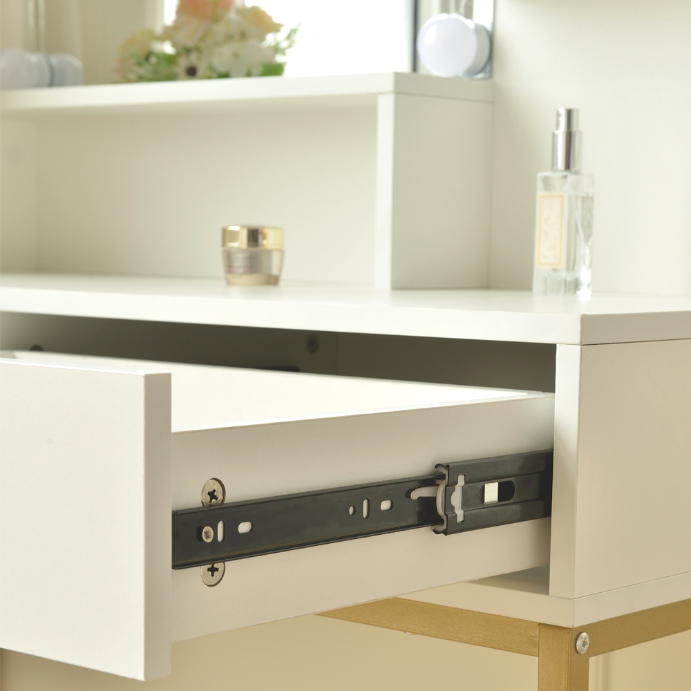 Home Deluxe Tocador con espejo e iluminación LED KASIA - blanco/oro 4