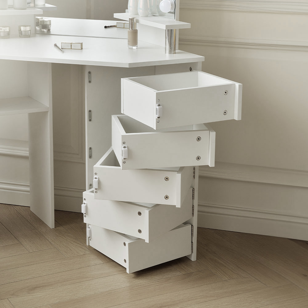 Home Deluxe Tocador con iluminación LED CANDICE - Blanco 3