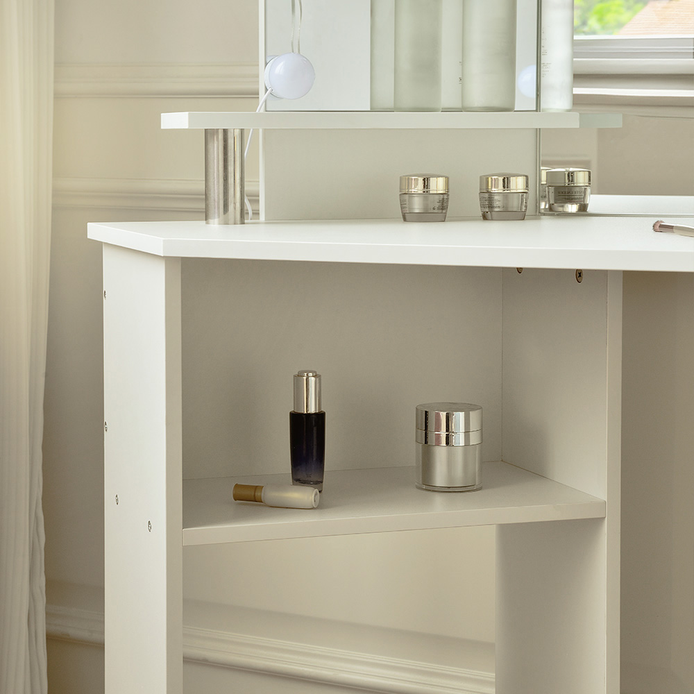 Home Deluxe Tocador con iluminación LED CANDICE - Blanco 4