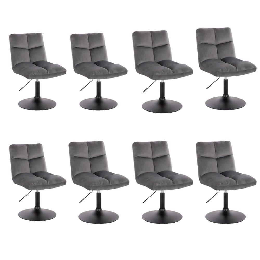 Set di 8 sgabelli da bar ad altezza regolabile ACE - velluto grigio chiaro 2