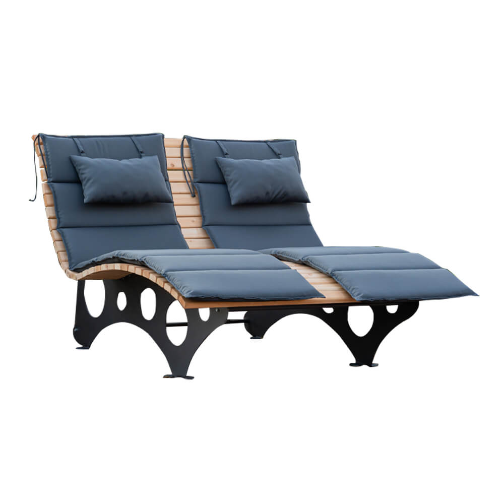 Wave houten ligstoel / bosbank TAIGA inclusief kussen - Made in Germany 2