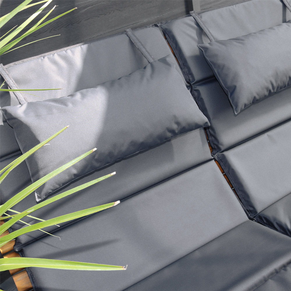 Home Deluxe Tumbona de madera Wave/sofá bosque incl. 2x cojín TAIGA 3