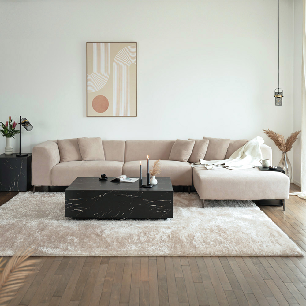 Ecksofa TORINO Beige Rechts