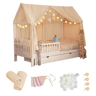 Juego de decoración de cama infantil VELINDO crema 1