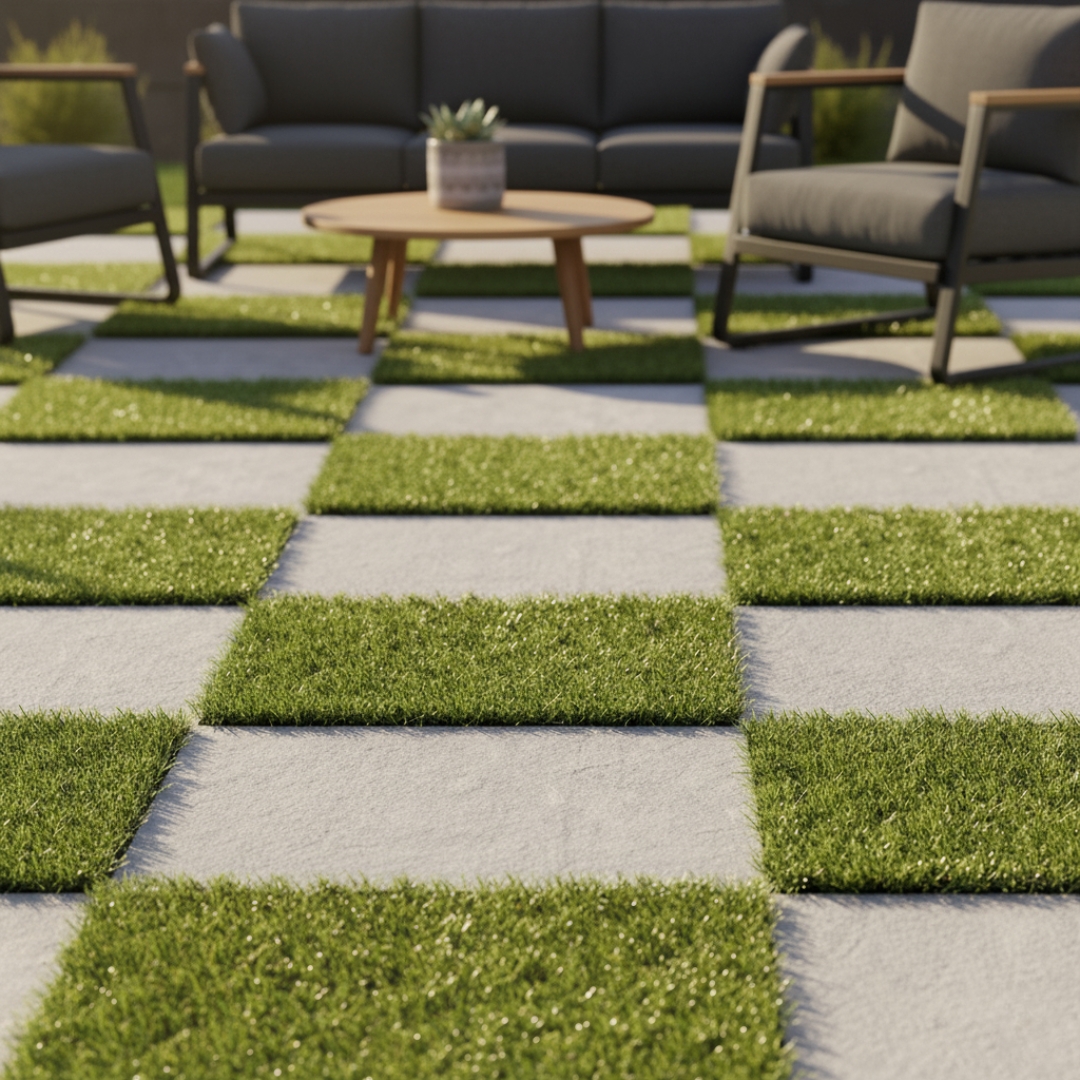 Kunstrasen Fliesen JUBIN - Größenauswahl