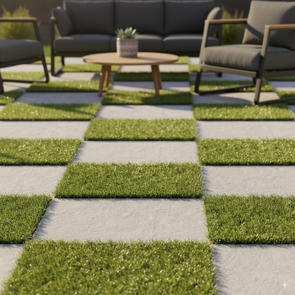 Kunstrasen Fliesen JUBIN - Größenauswahl