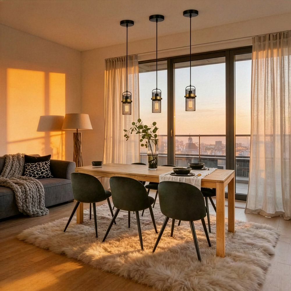 Home Deluxe Lámpara colgante LUMINOS - negro/oro 4