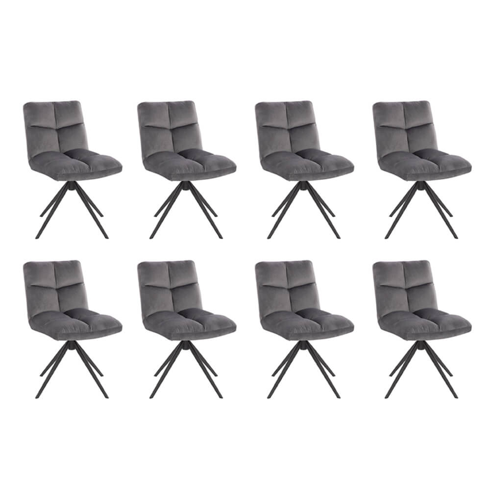 Set di 8 sedie da pranzo girevoli NODA - velluto grigio chiaro 2