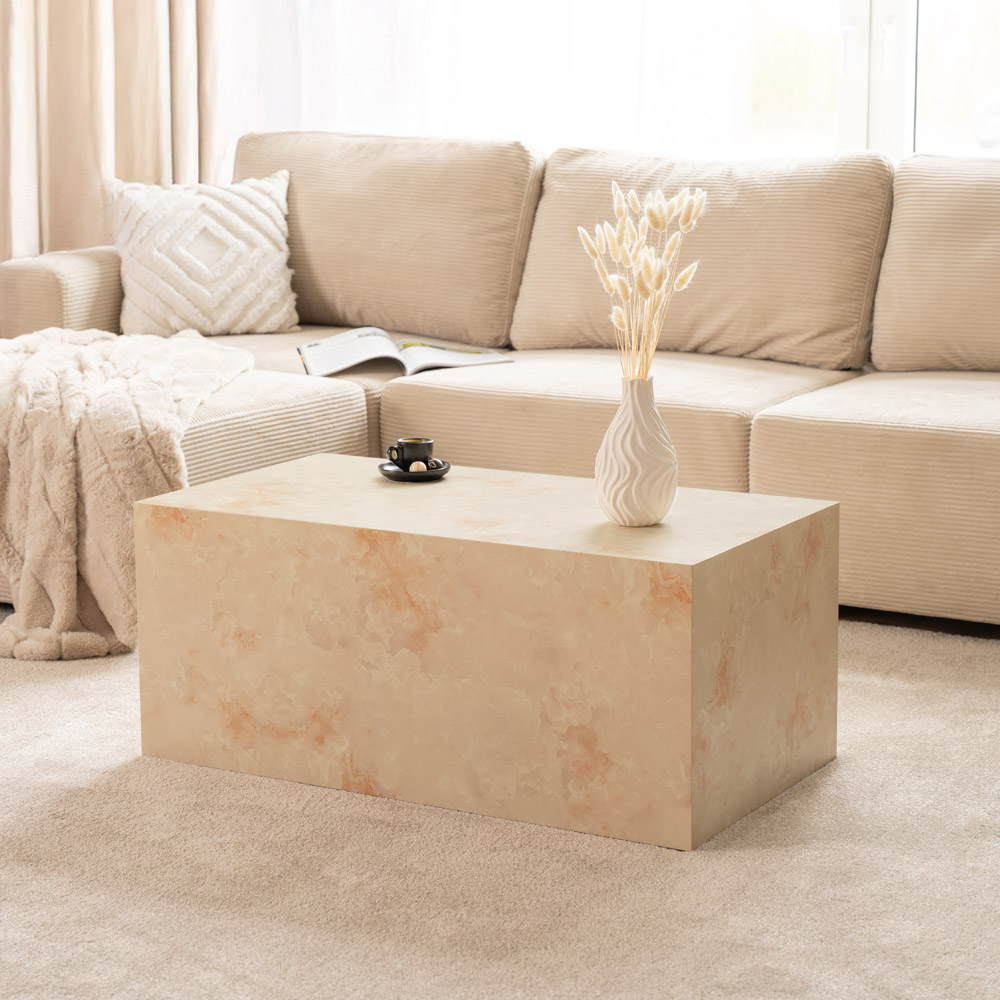 Home Deluxe Mesa de centro de mármol AMIRI L - 95 x 50 cm arenisca