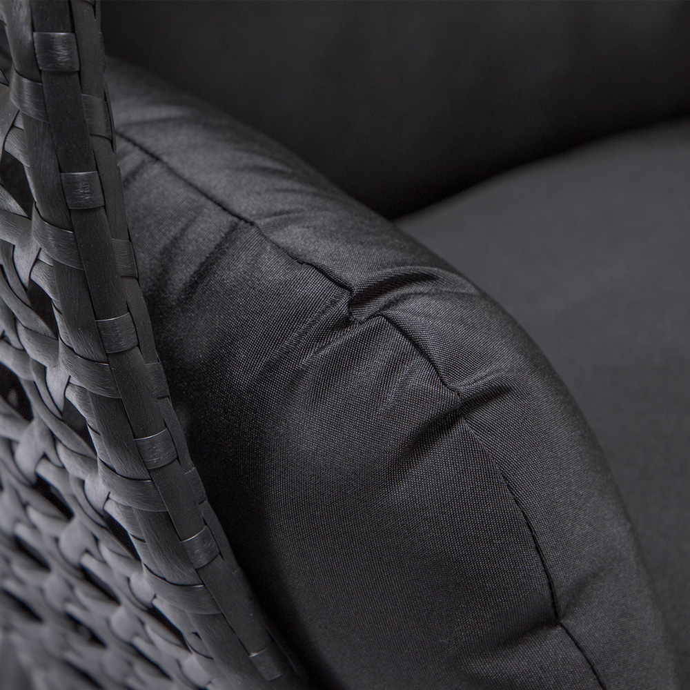 Home Deluxe Silla colgante de poliratán TWIN - Solo cojines negros 3