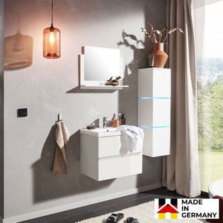 Meuble de salle de bain WANGEROOGE Deluxe – L blanc – Fabriqué en Allemagne 1