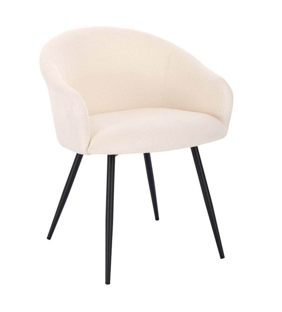 Silla de comedor CELESTE Bouclé Blanco - selección de cantidad 2