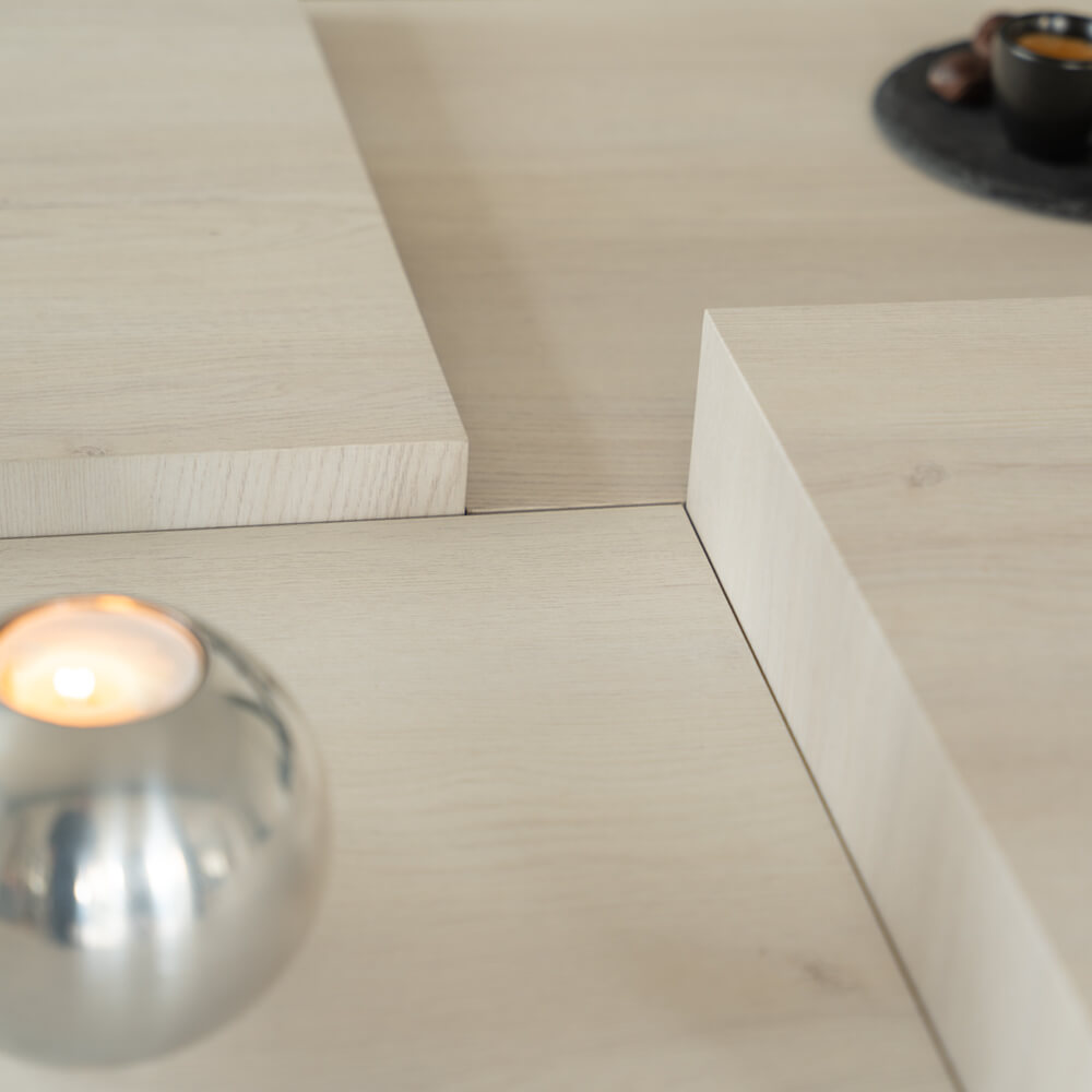 Home Deluxe Mesa de centro con efecto flotante NAYELI - 96 x 96 cm Beige 4