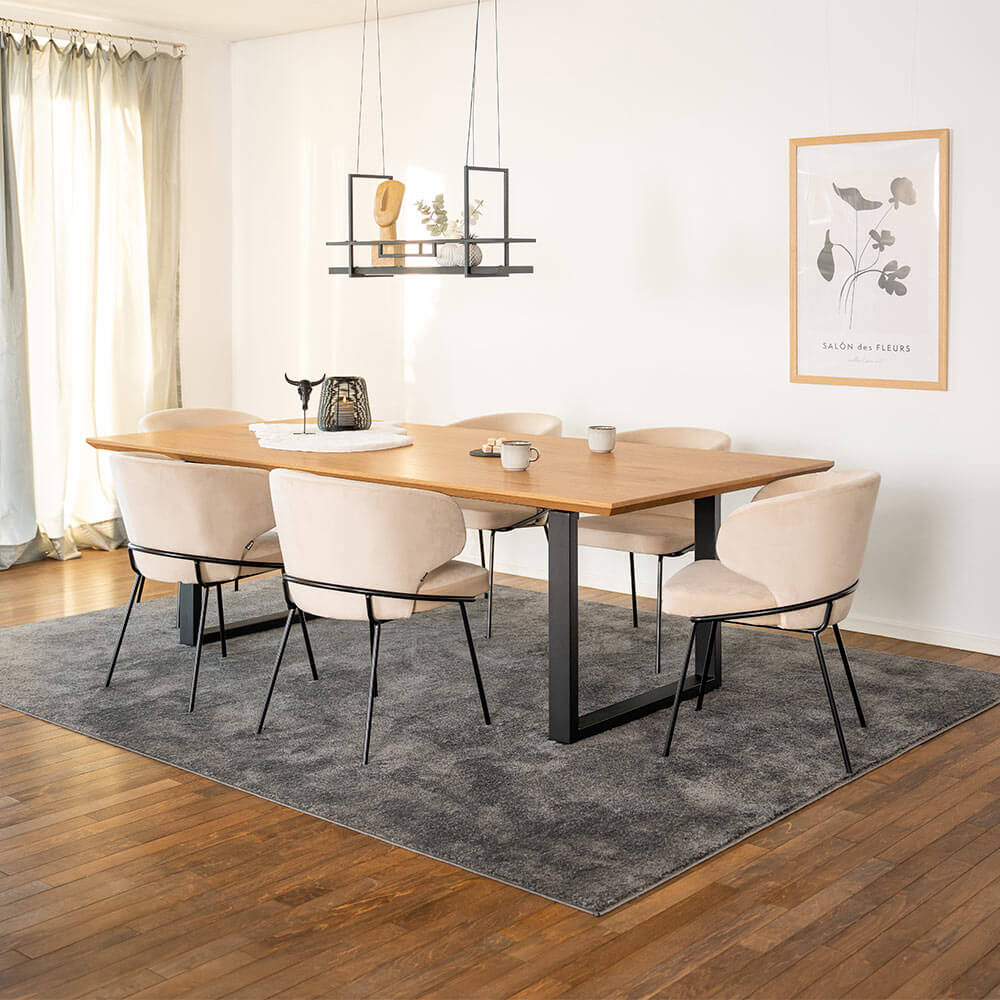 Square dining group AVENCIA incl. U-foot - 240 x 120 cm Light Oak