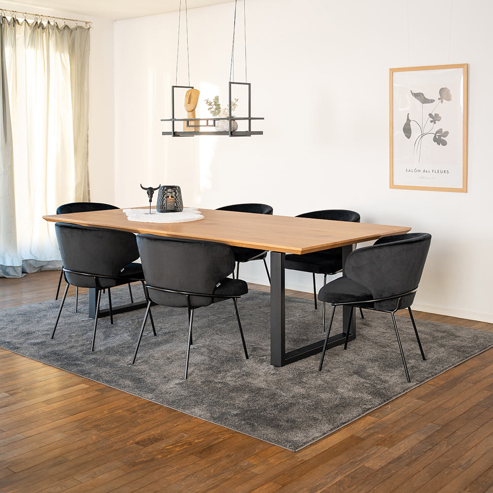 Square dining group AVENCIA incl. U-foot - 240 x 120 cm Light Oak