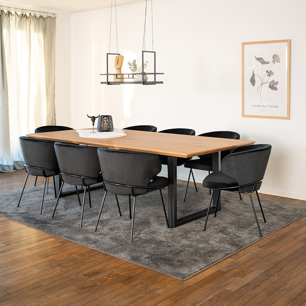 Square dining group AVENCIA incl. U-foot - 240 x 120 cm Light Oak