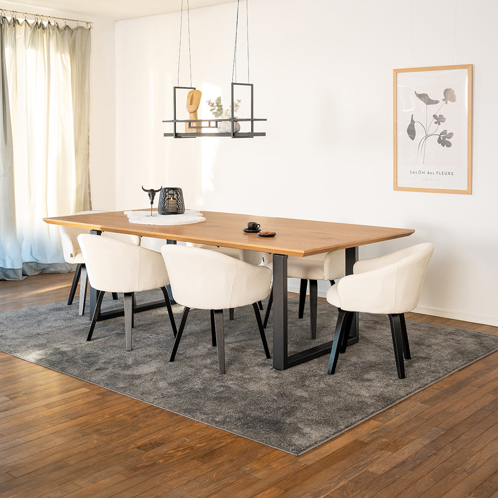 Square dining group AVENCIA incl. U-foot - 240 x 120 cm Light Oak