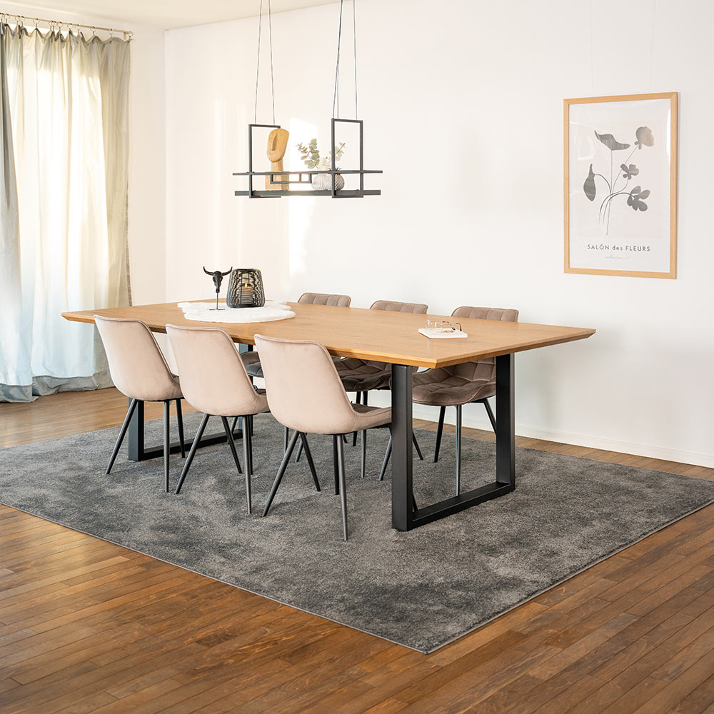 Essgruppe Eckig AVENCIA inkl. U-Fuß - 240 x 120 cm Light Oak