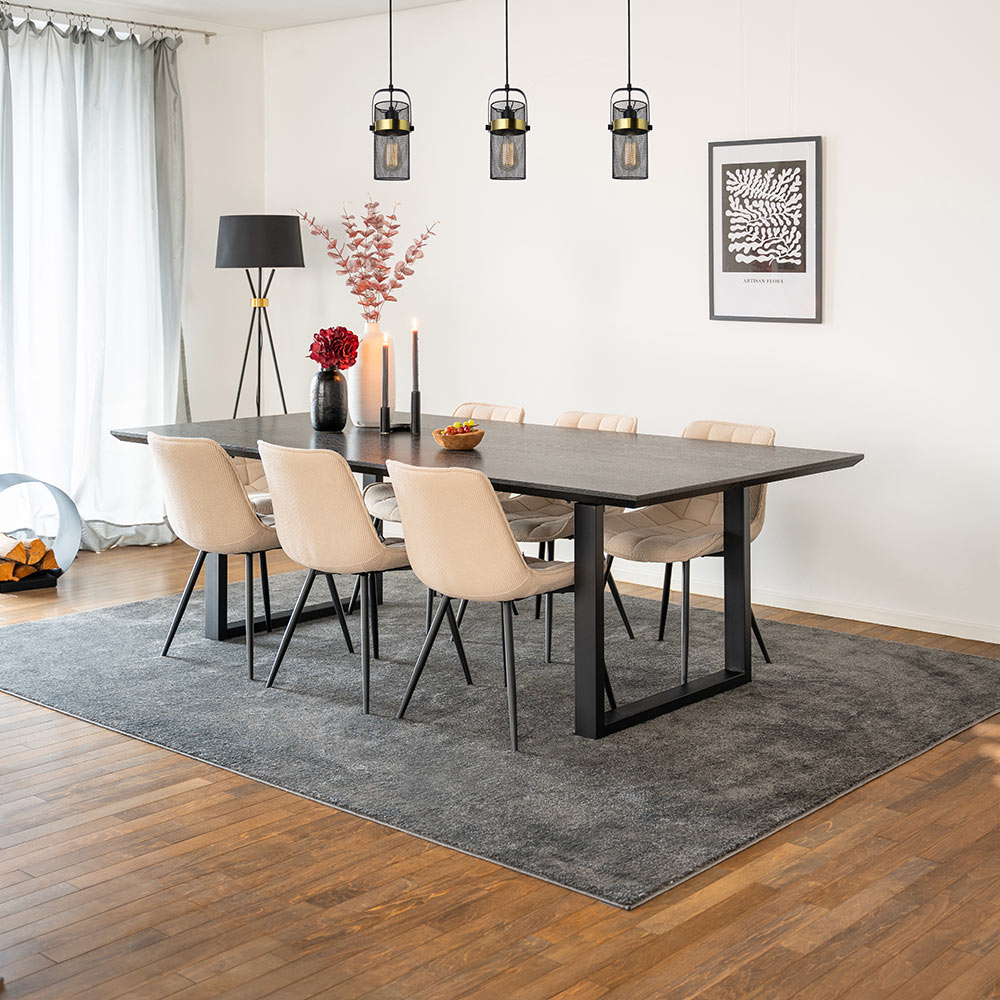 Square dining group AVENCIA incl. U-foot - 240 x 120 cm Dark Oak