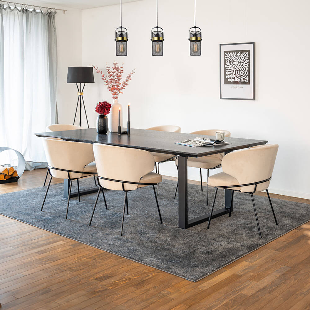 Square dining group AVENCIA incl. U-foot - 240 x 120 cm Dark Oak