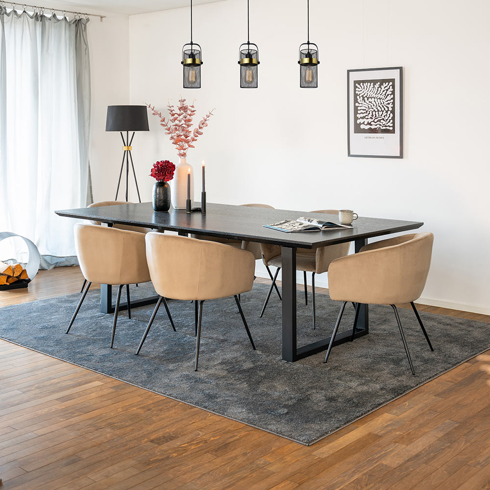 Square dining group AVENCIA incl. U-foot - 240 x 120 cm Dark Oak