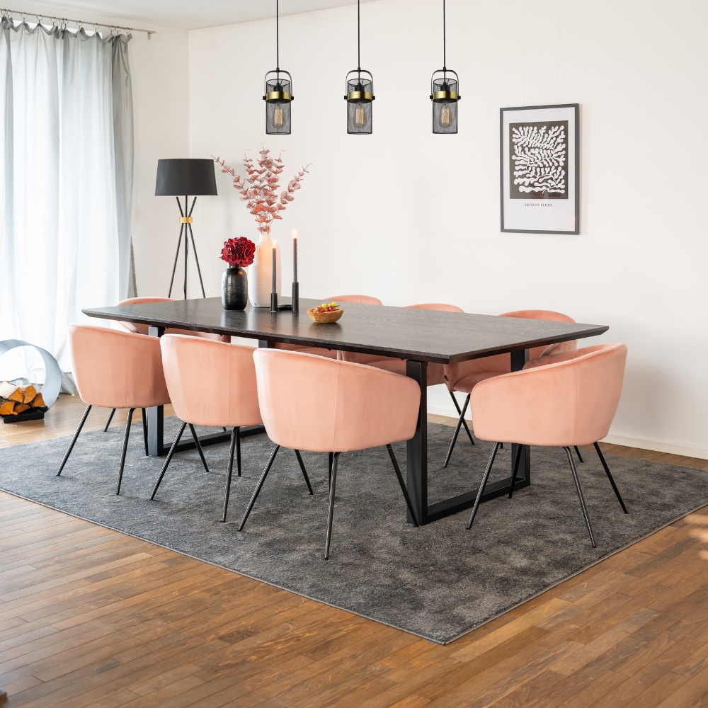 Square dining group AVENCIA incl. U-foot - 240 x 120 cm Dark Oak