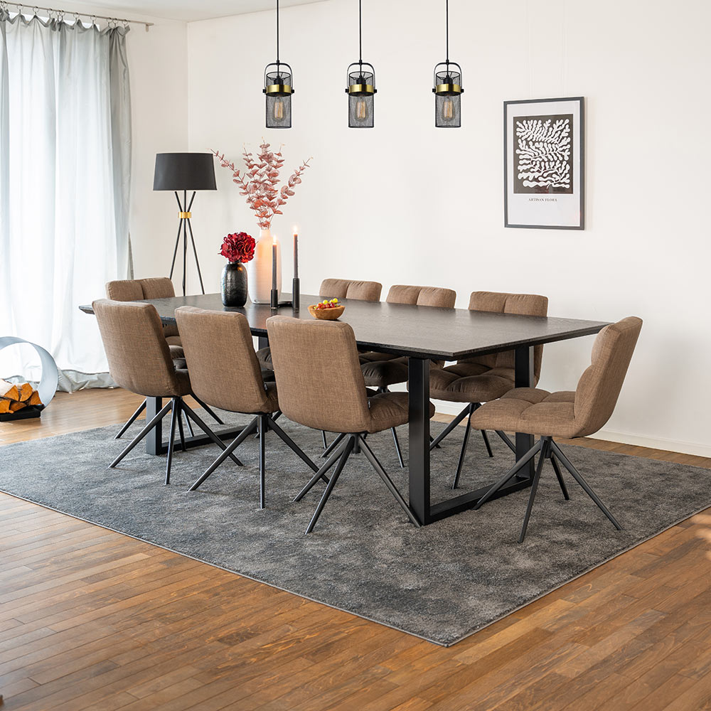 Square dining group AVENCIA incl. U-foot - 240 x 120 cm Dark Oak