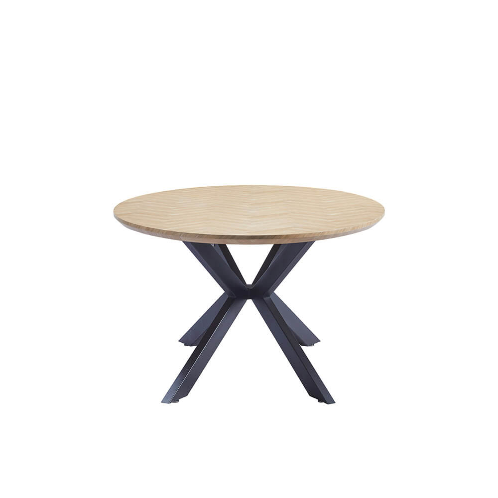 Home Deluxe Mesa de comedor AVENTIS ovalada incl. base de estrella - 200 x 120 cm Roble espina de pescado 3