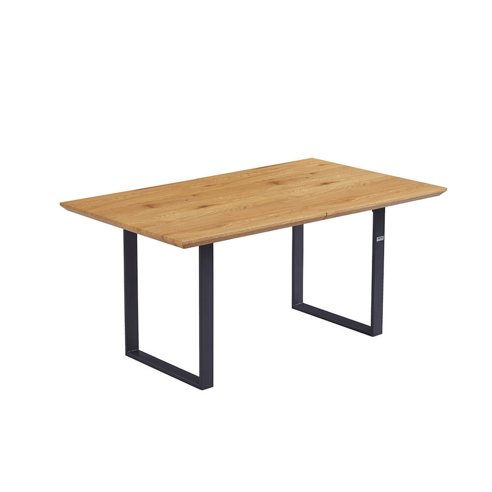 Home Deluxe Mesa de comedor cuadrada extensible AVENCIA incl. pie en U - 160-200 x 100 cm Roble claro