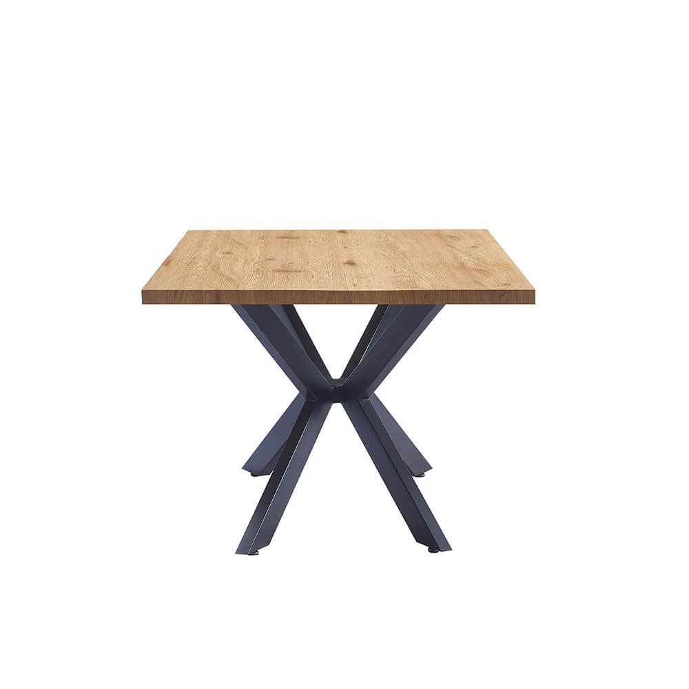 Home Deluxe Mesa de comedor cuadrada AVENCIA incl. base de estrella - 200 x 120 cm Roble claro 3