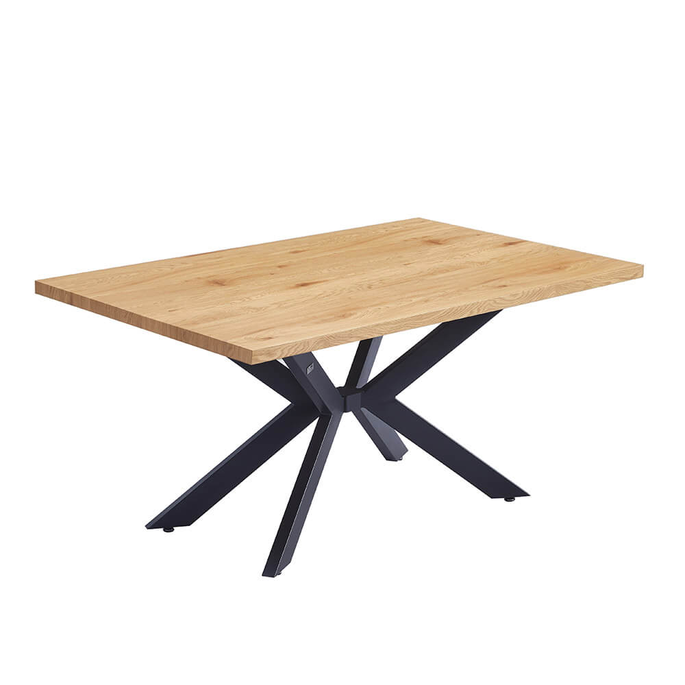 Mesa de comedor cuadrada AVENCIA con base en forma de estrella 2