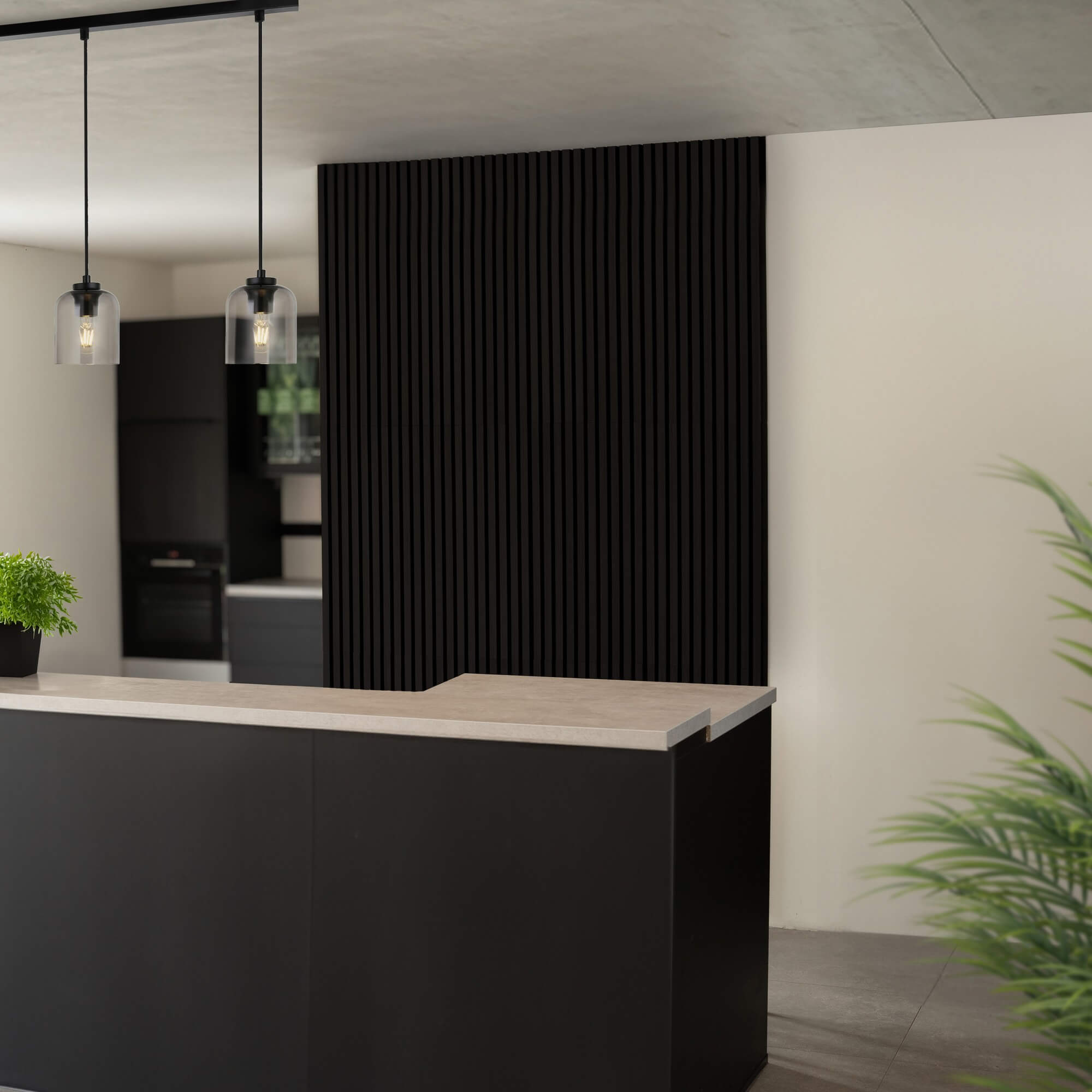Home Deluxe Panel acústico SONIC Deep Black - 240 x 40 cm