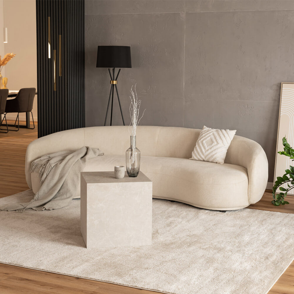 Home Deluxe Sofá CASARA tejido beige - 258 x 128 x 72 cm
