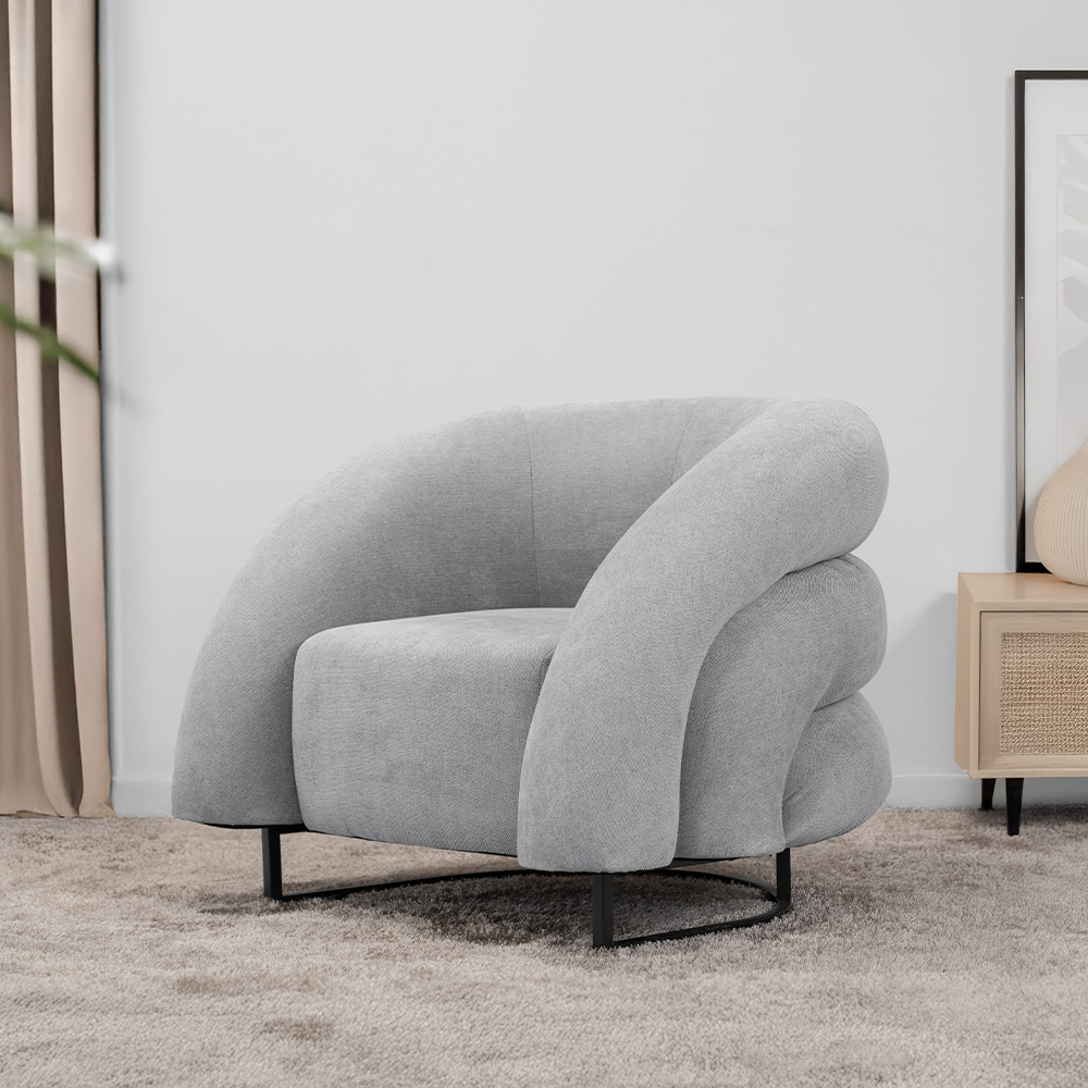 Home Deluxe Sillón MACA - tela de terciopelo beige
