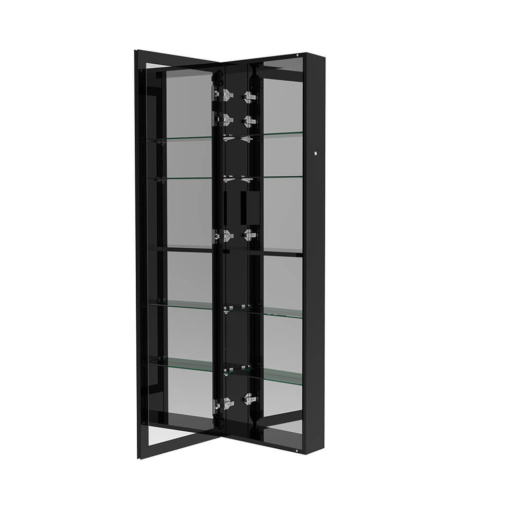 Home Deluxe Armario con espejo LED negro OSMO - 50 x 160 cm 4