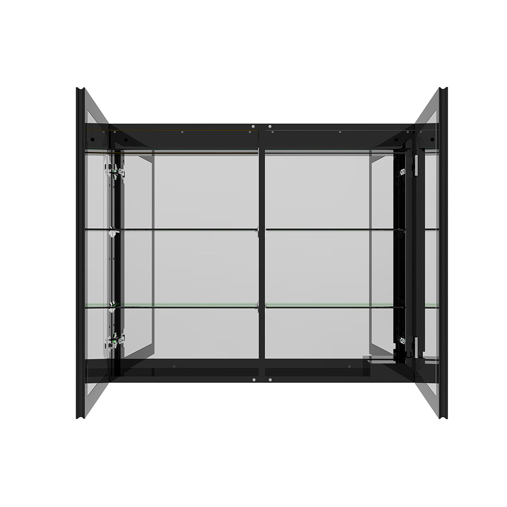 Home Deluxe Armario con espejo LED EVE negro - 100 x 80 cm 4