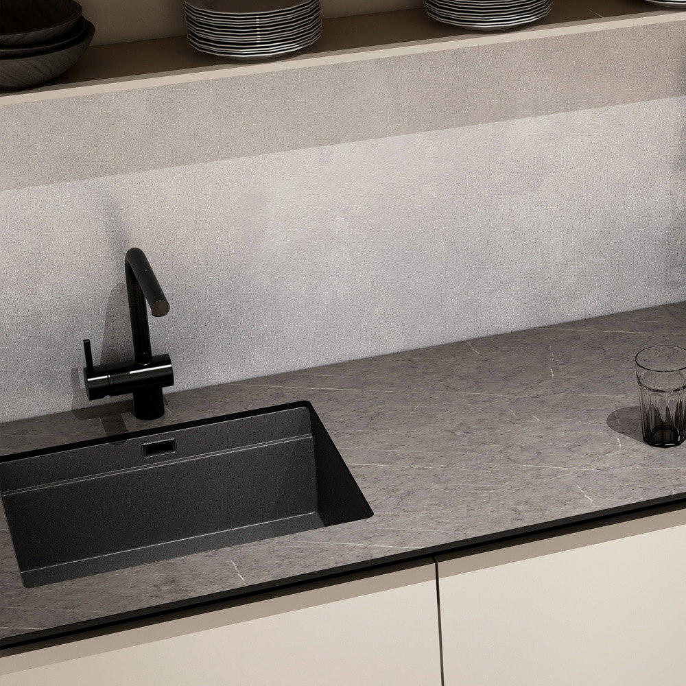 Home Deluxe Cocina PORTOFINO 280 cm - beige/gris piedra