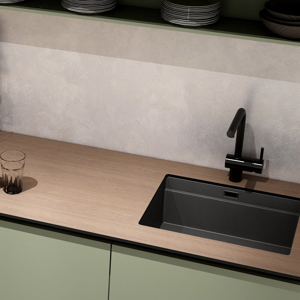 Home Deluxe Cocina PORTOFINO 280 cm - verde oliva/nogal