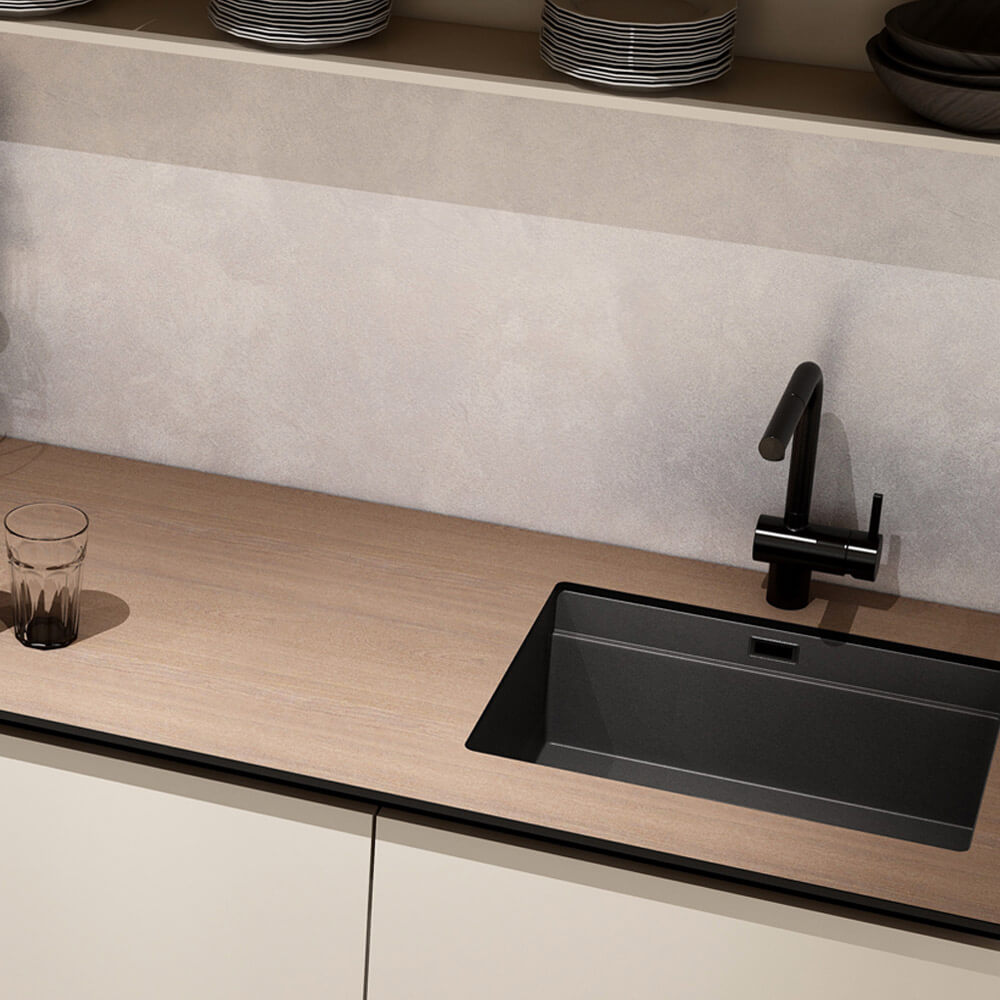 Home Deluxe Cocina PORTOFINO 280 cm - beige/nogal