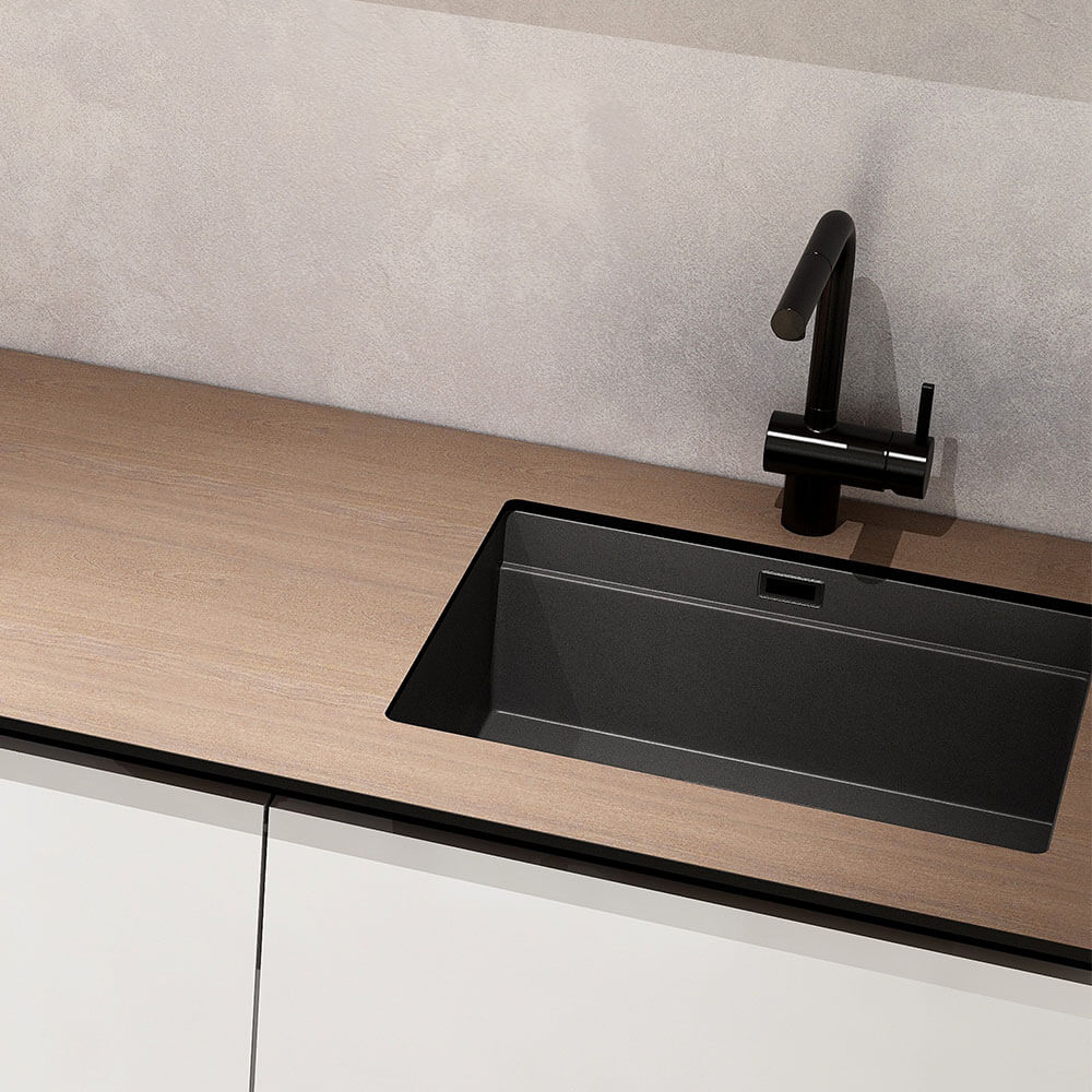 Home Deluxe Cocina PORTOFINO 280 cm - blanco/nogal