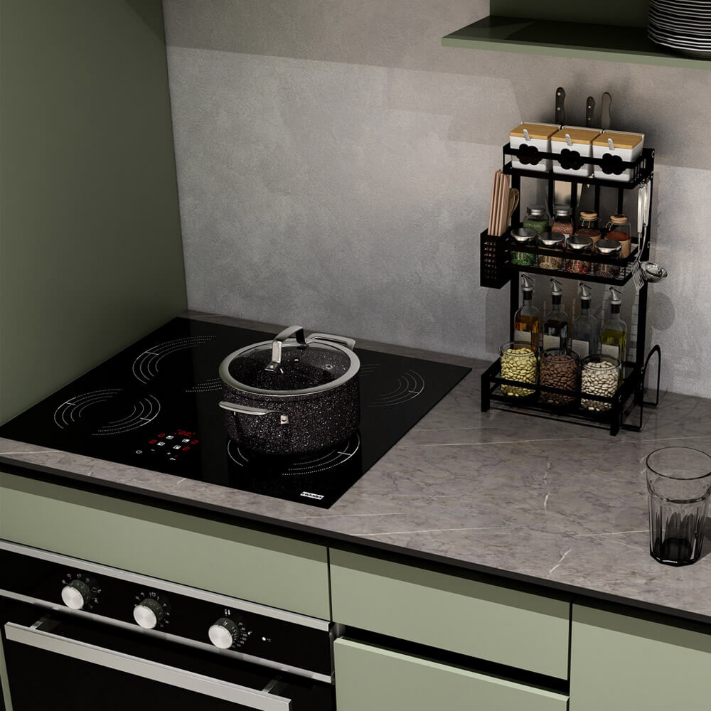 Home Deluxe Cocina PORTOFINO 280 cm - verde oliva/gris piedra